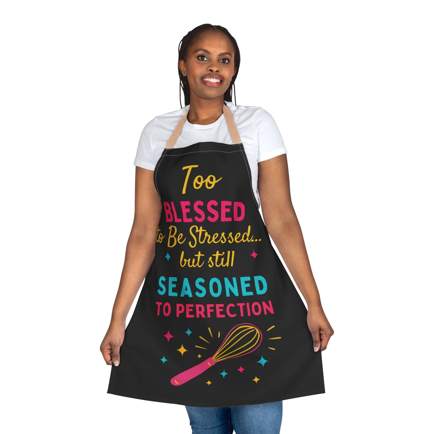 Apron, Colorful Kitchen Vibes, Too Blessed To Be Stressed | C2K2 Creations