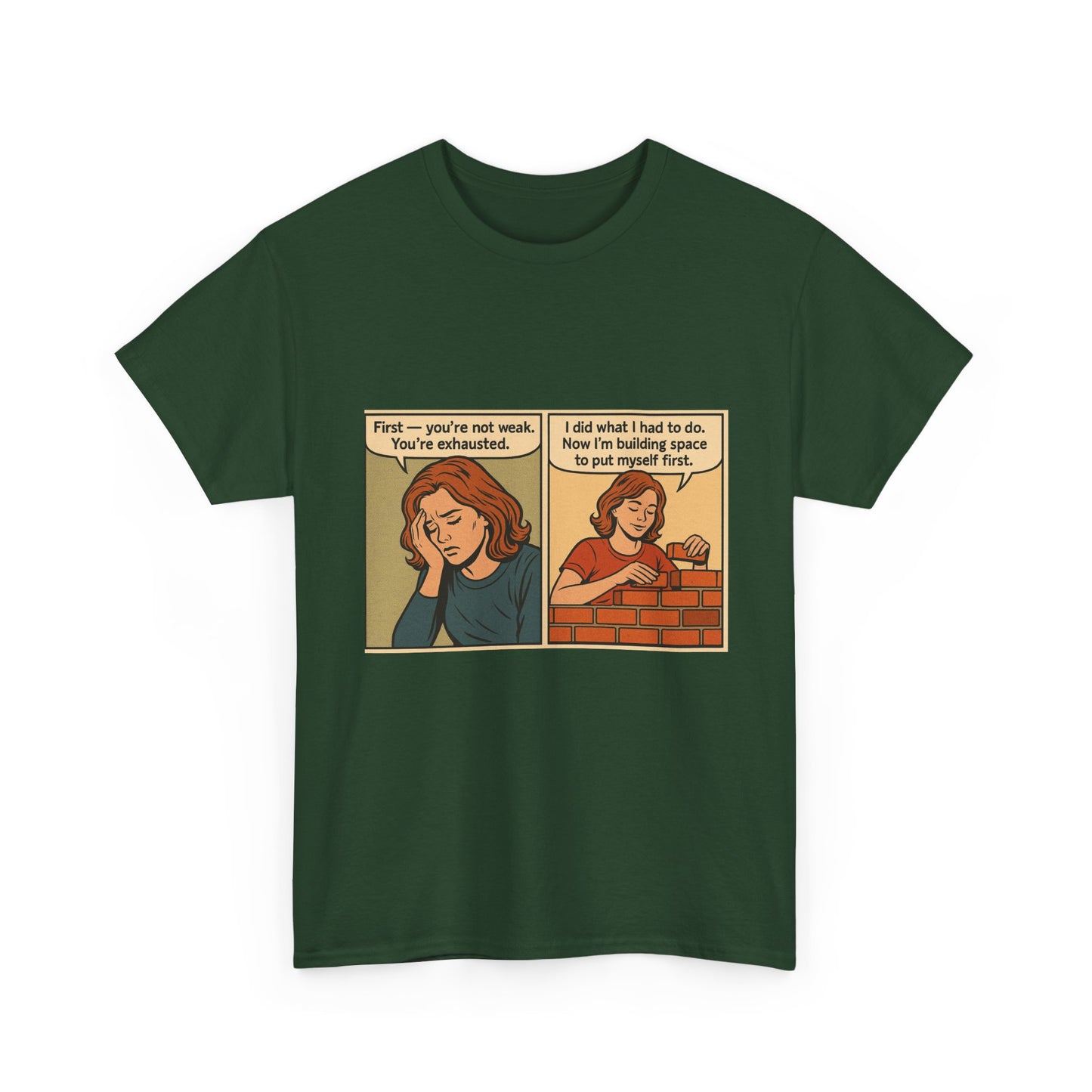 Building Space Empowerment Tee – Comic Style Self-Care Shirt