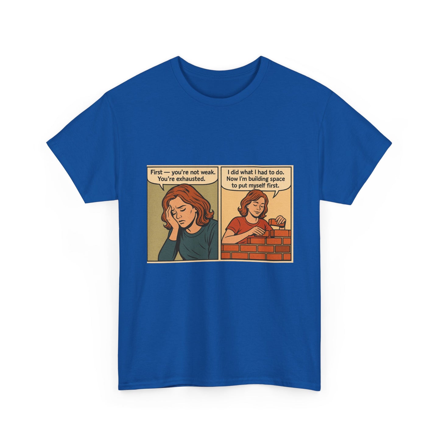 Building Space Empowerment Tee – Comic Style Self-Care Shirt