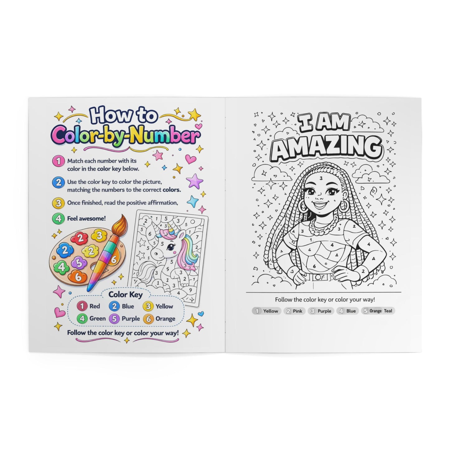 Relaxing Affirmations Color-By-Number Coloring Book