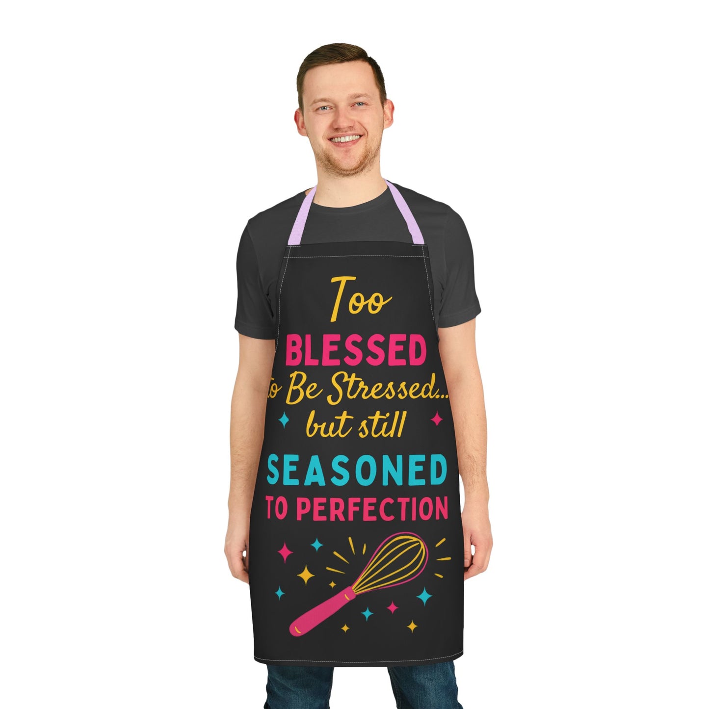 Apron, Colorful Kitchen Vibes, Too Blessed To Be Stressed | C2K2 Creations