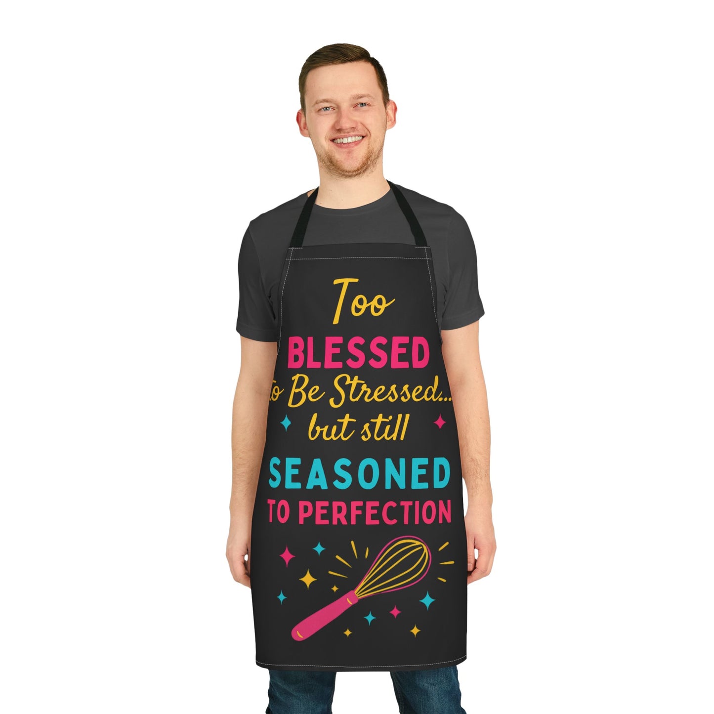 Apron, Colorful Kitchen Vibes, Too Blessed To Be Stressed | C2K2 Creations