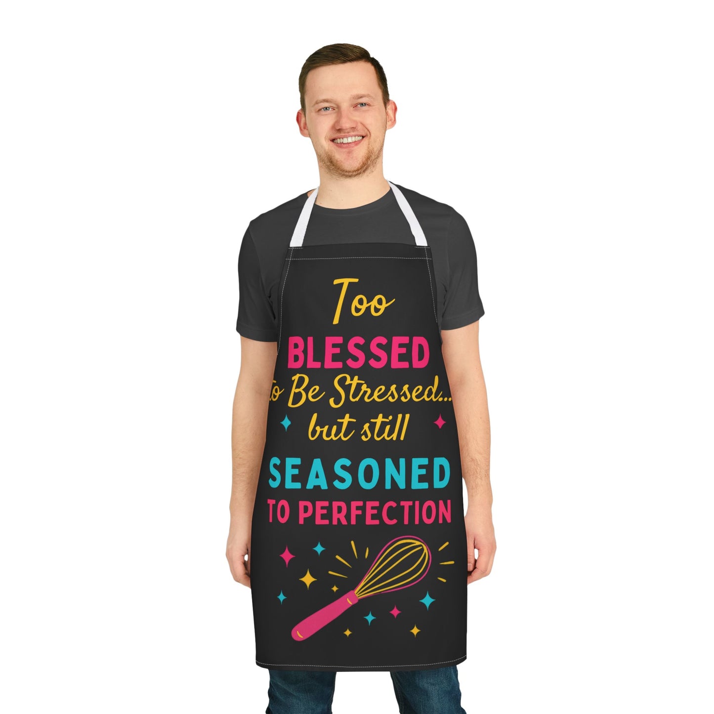 Apron, Colorful Kitchen Vibes, Too Blessed To Be Stressed | C2K2 Creations