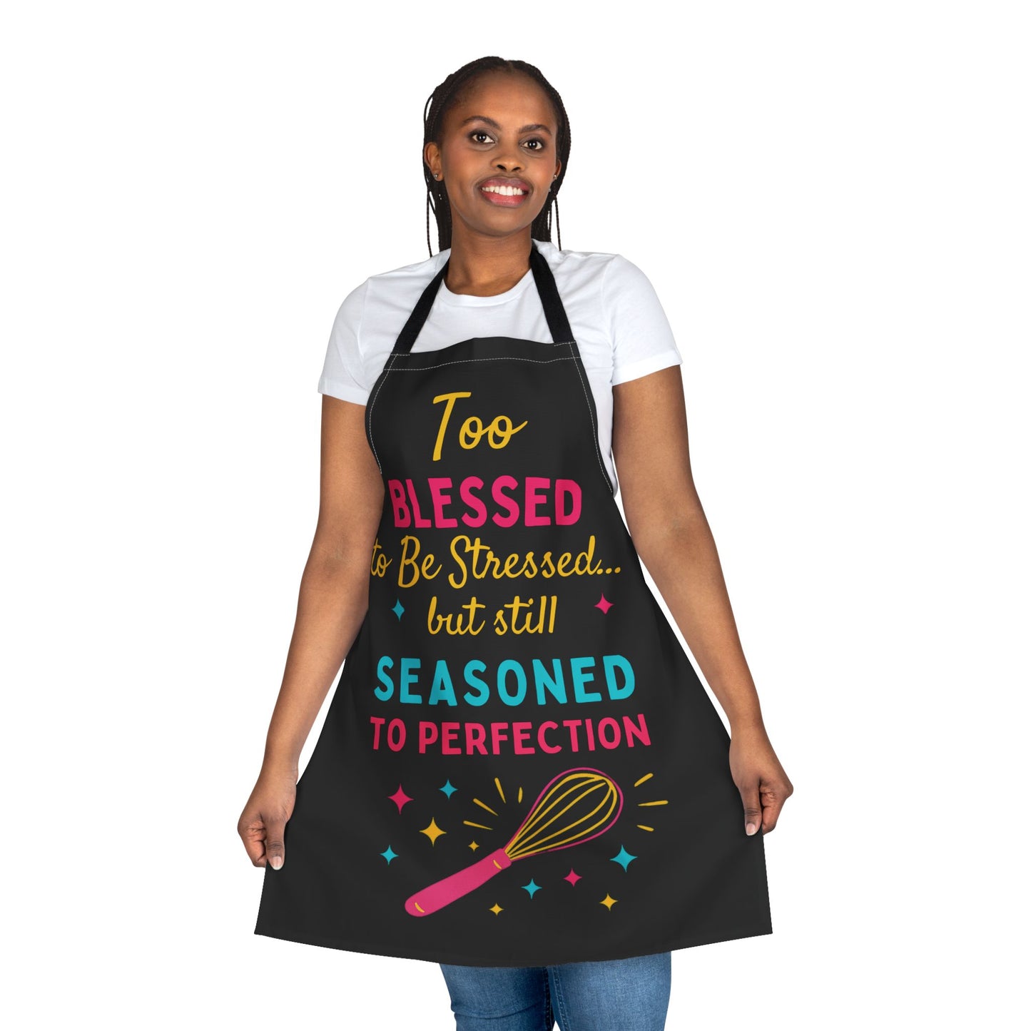Apron, Colorful Kitchen Vibes, Too Blessed To Be Stressed | C2K2 Creations
