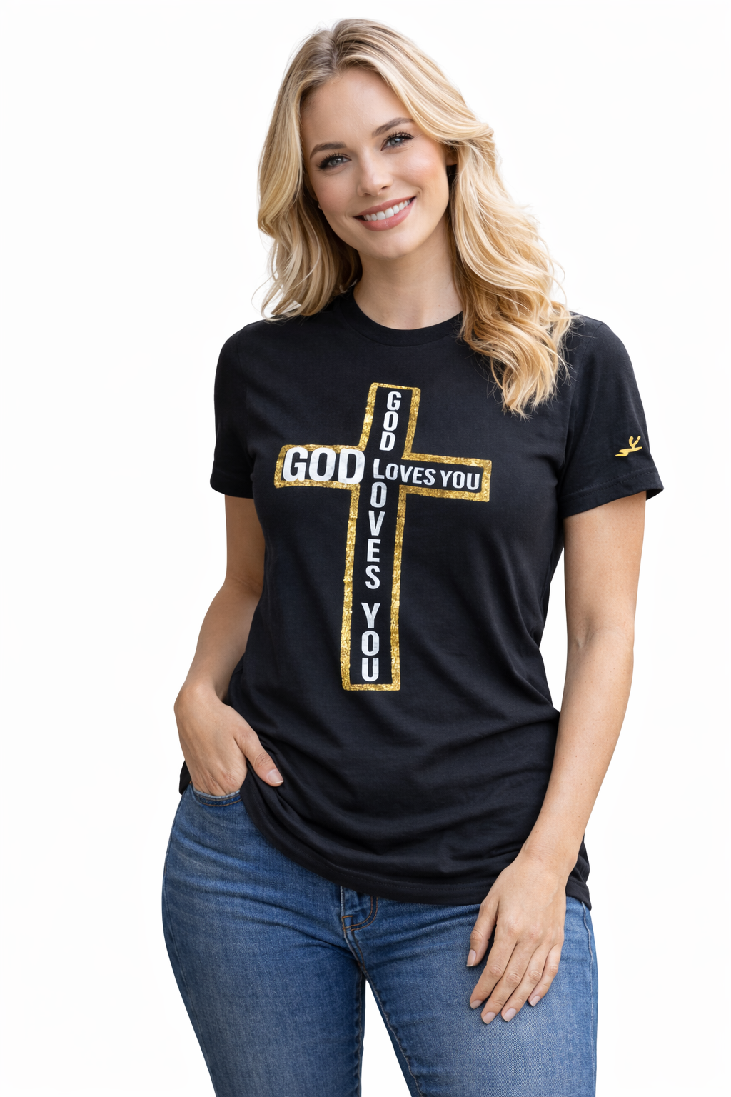 God Loves You Cross Tee – Faith Over Fear Collection