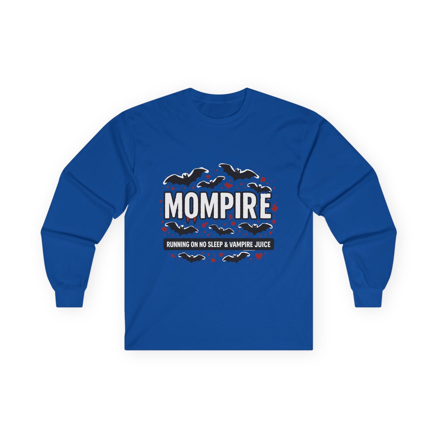Mom-Pire Halloween Long Sleeve Tee, Unisex Halloween Shirt, Vampire Juice Tee, Funny Mom Shirt, Spooky Season Apparel, Gift for Moms