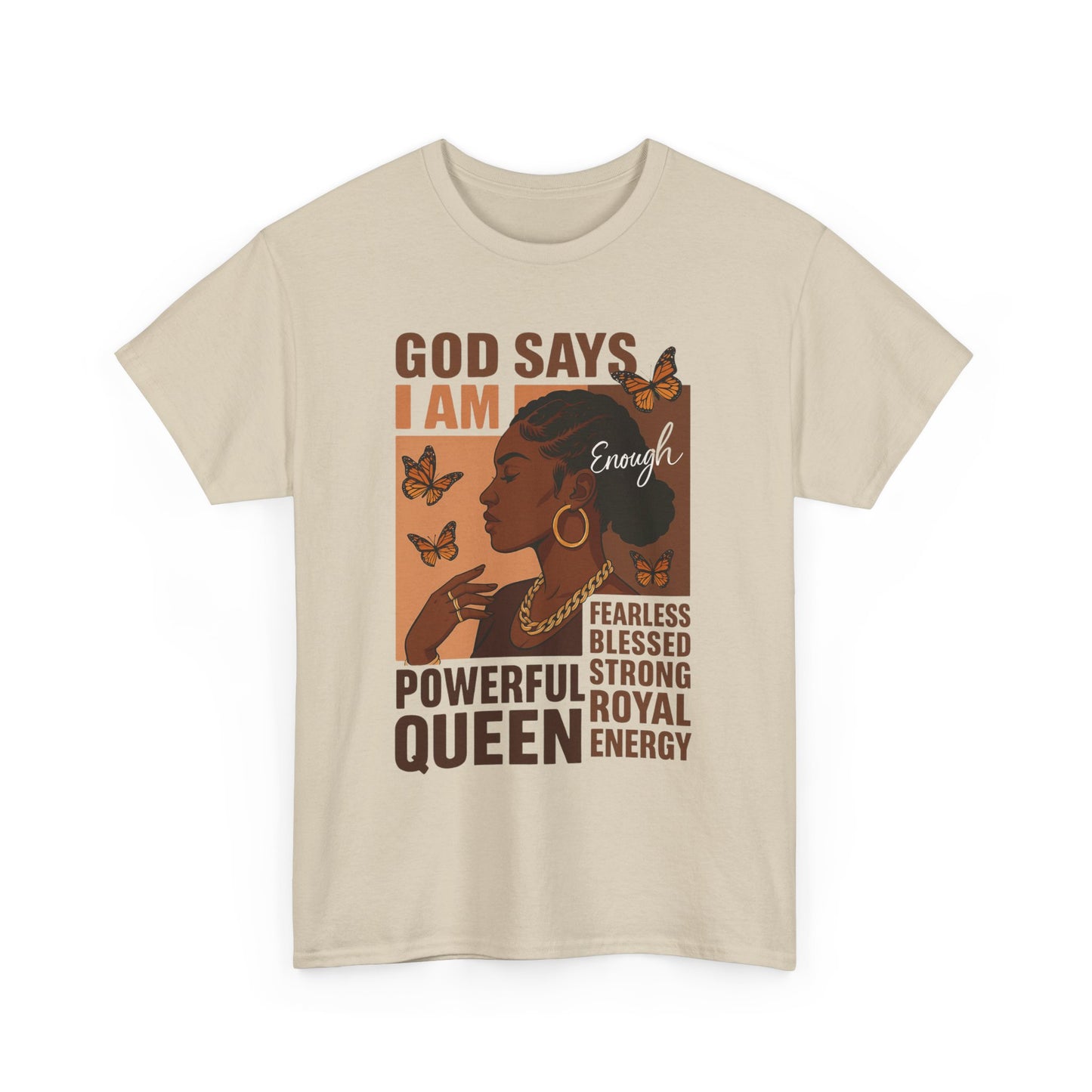 Empowering Queen Tee | Unisex Heavy Cotton Shirt, Inspirational Gift, Self-Love, Motivational Apparel, Affirmation Top