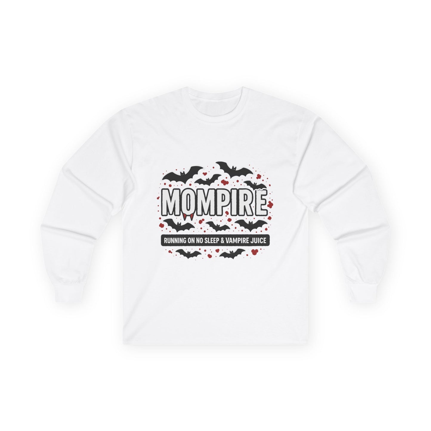 Mom-Pire Halloween Long Sleeve Tee, Unisex Halloween Shirt, Vampire Juice Tee, Funny Mom Shirt, Spooky Season Apparel, Gift for Moms
