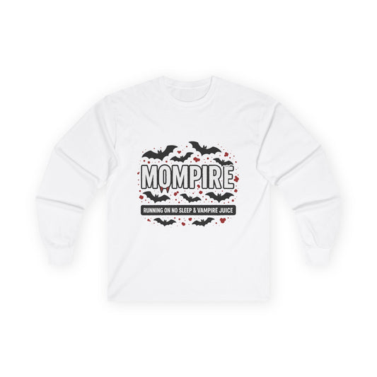 Mom-Pire Halloween Long Sleeve Tee, Unisex Halloween Shirt, Vampire Juice Tee, Funny Mom Shirt, Spooky Season Apparel, Gift for Moms