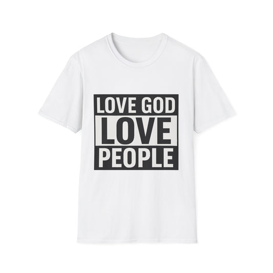 Unisex Love God Love People T-Shirt, Faith-Based Tee, Church Apparel, Christian Gifts, Casual Wear, Inspirational Merchandise