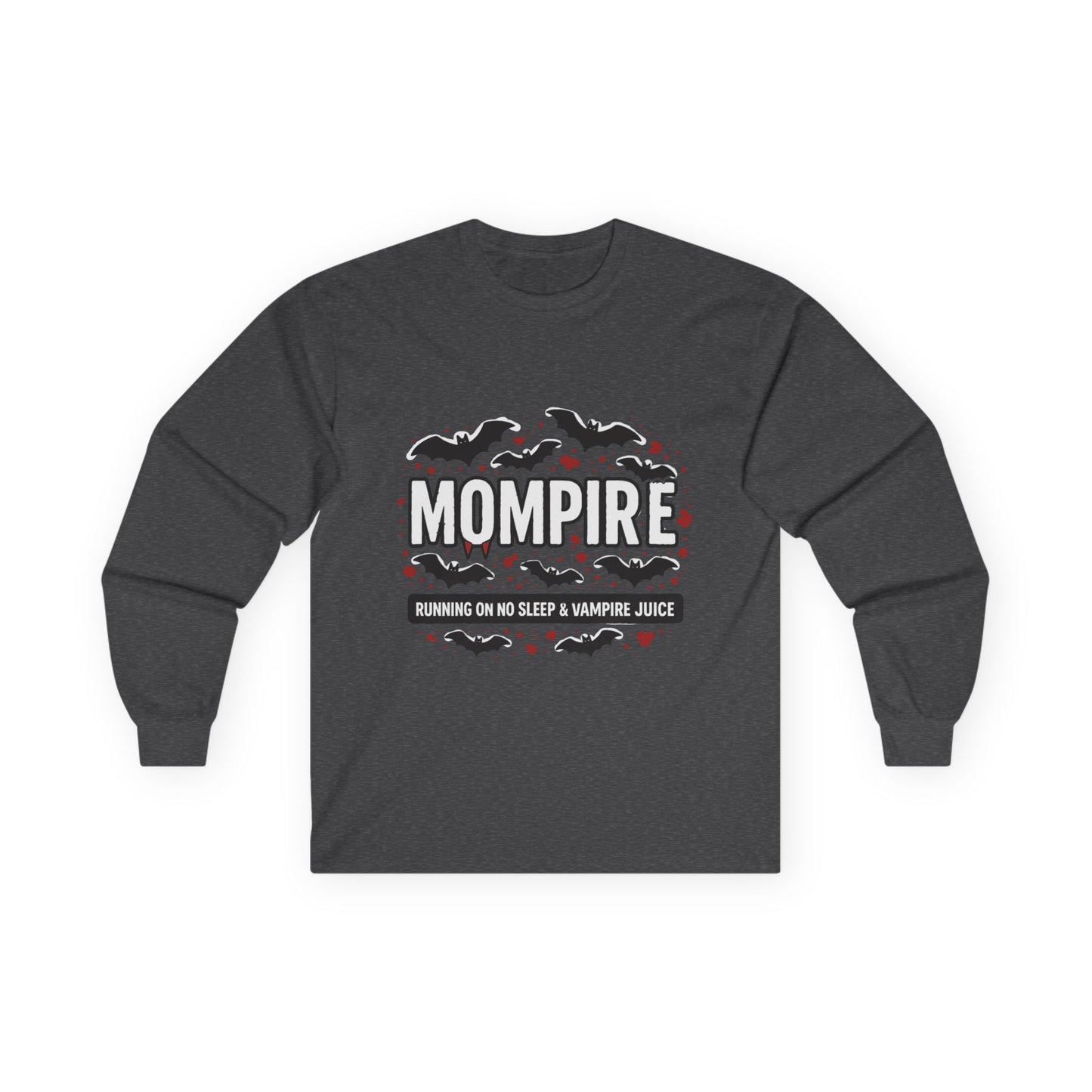 Mom-Pire Halloween Long Sleeve Tee, Unisex Halloween Shirt, Vampire Juice Tee, Funny Mom Shirt, Spooky Season Apparel, Gift for Moms