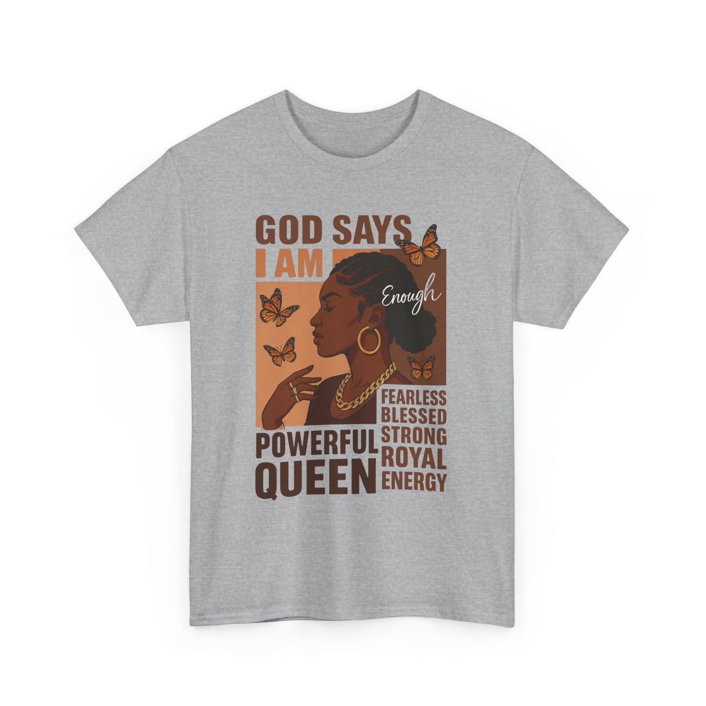 Empowering Queen Tee | Unisex Heavy Cotton Shirt, Inspirational Gift, Self-Love, Motivational Apparel, Affirmation Top
