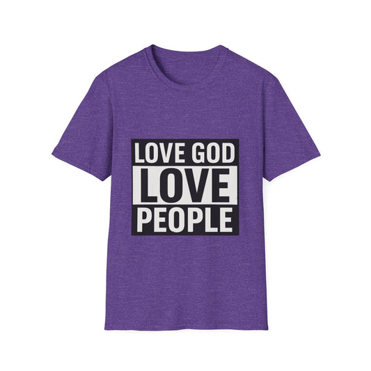 Faith-Inspired Unisex Softstyle T-Shirt | Love God Love People | Church Events, Gift for Believers, Spiritual Wear, Christian Apparel