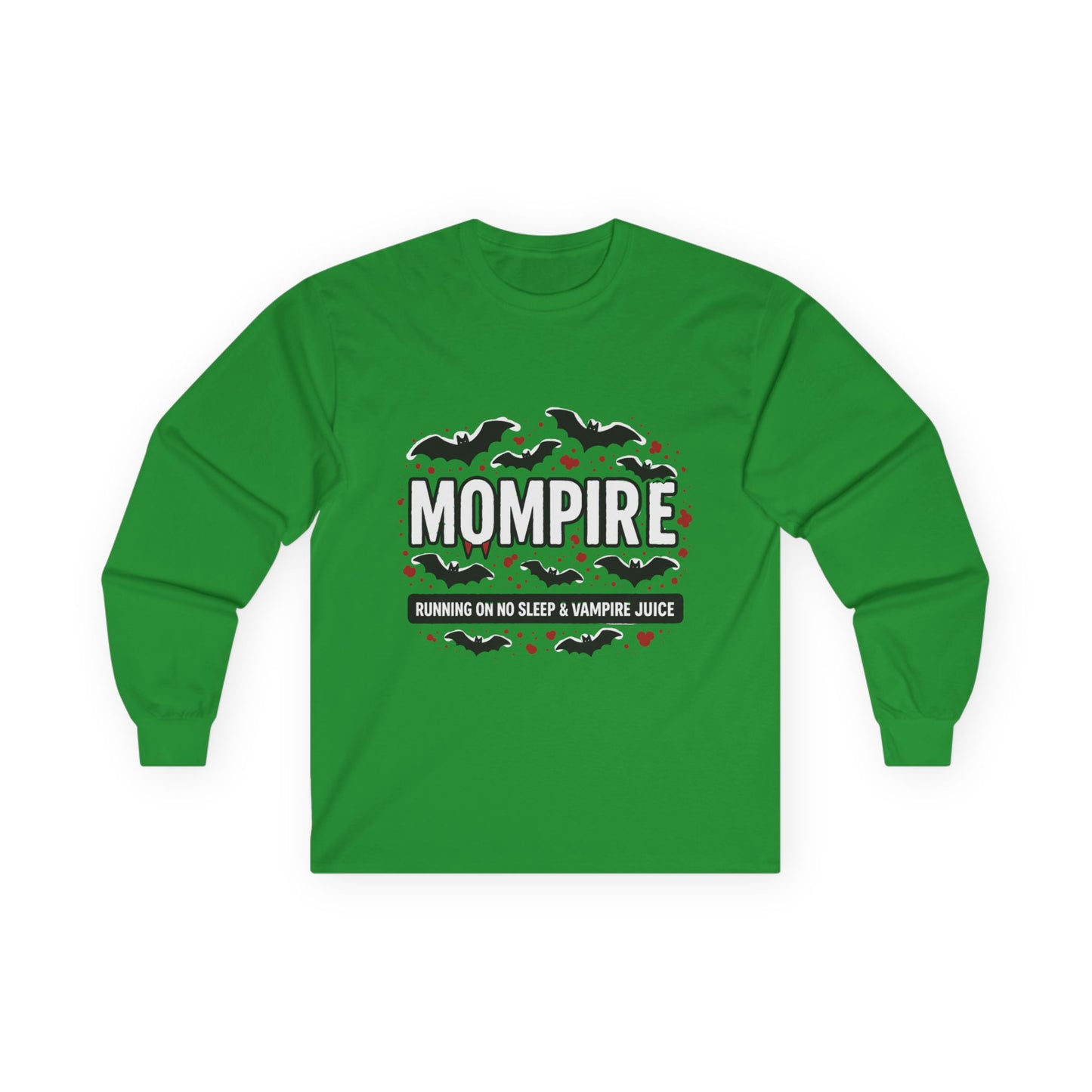 Mom-Pire Halloween Long Sleeve Tee, Unisex Halloween Shirt, Vampire Juice Tee, Funny Mom Shirt, Spooky Season Apparel, Gift for Moms