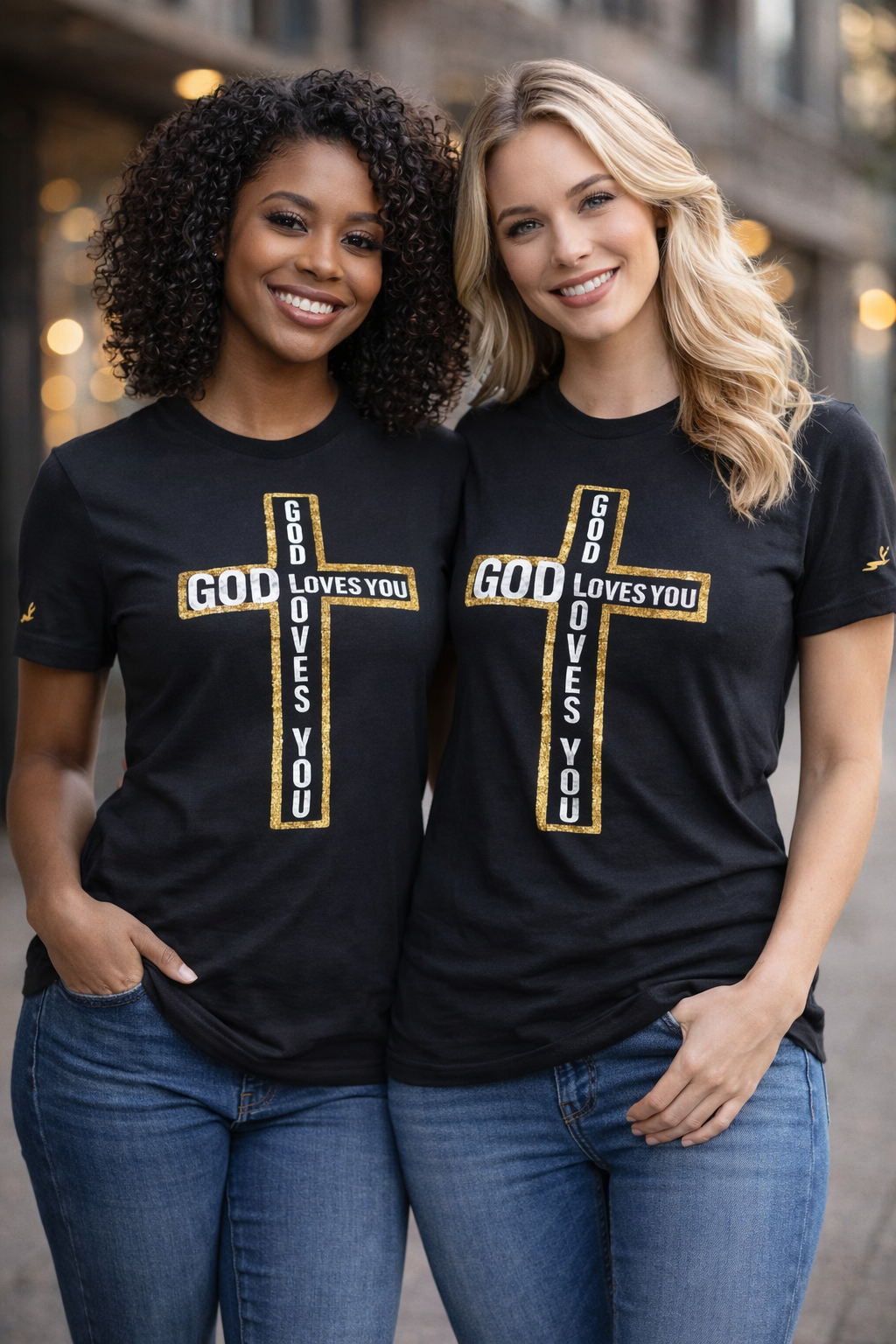 God Loves You Cross Tee – Faith Over Fear Collection