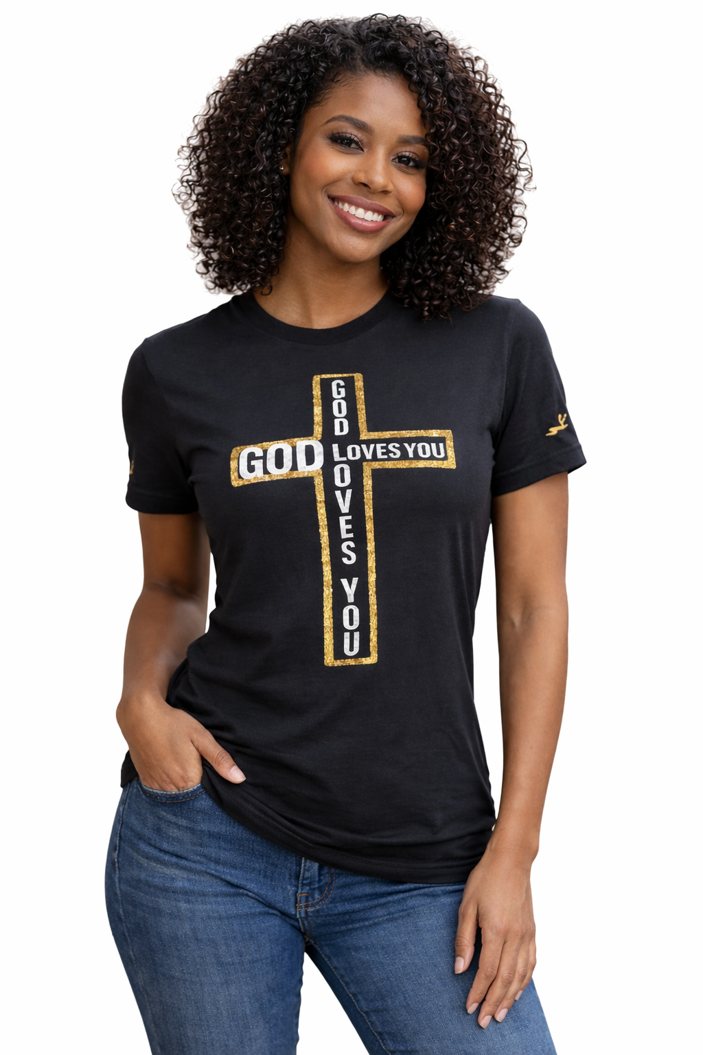 God Loves You Cross Tee – Faith Over Fear Collection