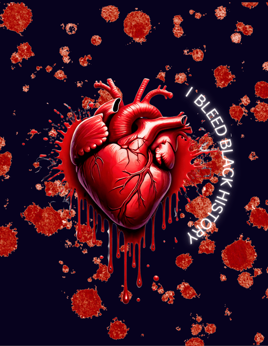 Bold and unapologetic “I Bleed Black History” shirt with dripping flag colors – C2K2 Creations